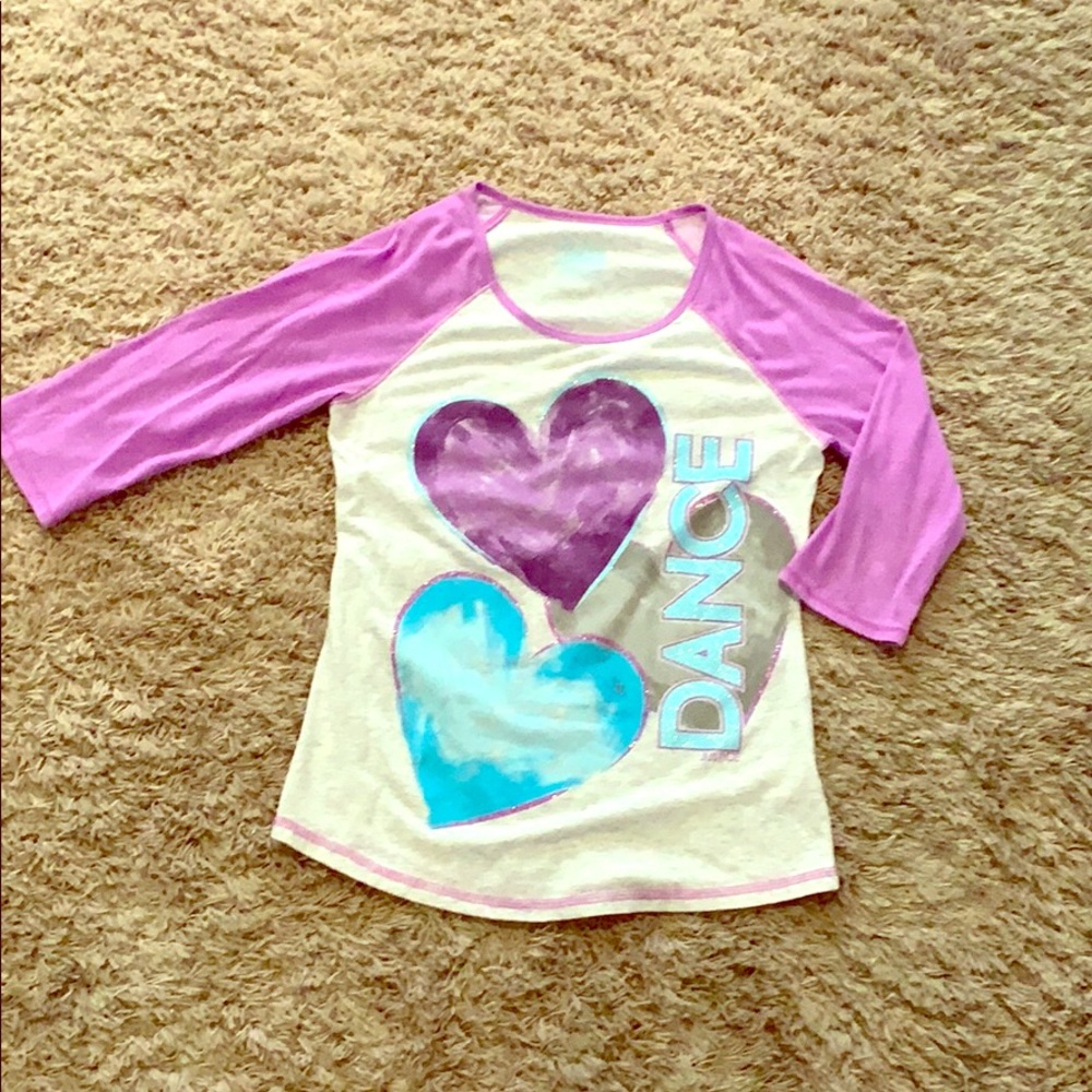 Justice long-sleeve dance shirt